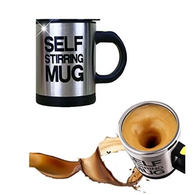 Immagine di Mengshen Tazza Automescolante Self Stirring Mug/Caffe Cup 400ml Protein Acqua Shaker Mixer per Travel Uomini e Donne Ufficio, MS A004A Black