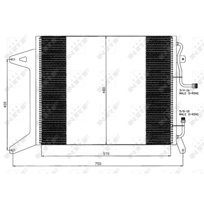 Immagine di NRF Easy Fit 35451 Condensatore con anello tenuta Alluminio 570 R 134a