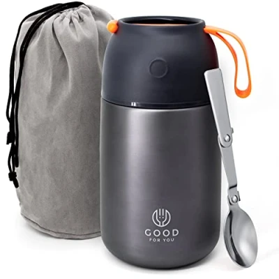 Immagine di Thermos per alimenti isolati 730 ml in acciaio inox pasti caldi e freddi isolamento a doppia parete, contenitore termico alimenti, scuola, ufficio, viaggi, campeggio