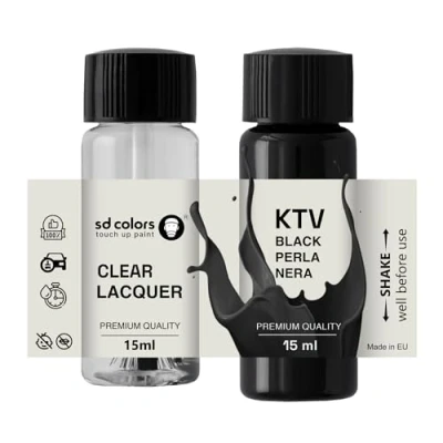 Immagine di SD COLORS NERO PERLA NERA KTV New Touch Up Paint 15 ML RIPARAZIONE GRAFFIO CHIP PENNELLO COLORE CODICE (VERNICI+LACQUA)