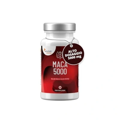 Immagine di maca Alto dosaggio di 500 mg corrisponde a 5000 fresca 60 capsule Estratto altamente biodisponibile Con piperina per un migliore assorbimento Sensilab