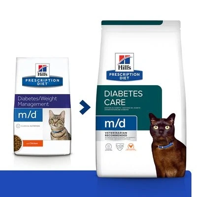 Immagine di Hill&#039;s Prescription Diet m/d con Pollo umido in buste per gatti 48 x 85 g