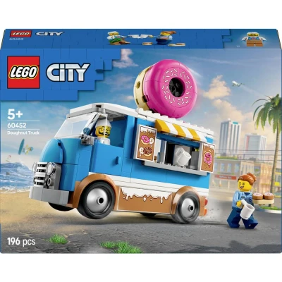 Immagine di LEGO City Furgone delle Ciambelle Giocattolo con 2 Minifigure Giochi le Costruzioni per Bambini e Bambine da 5 Anni in su, Veicolo Stand Gastronomico Mobile Accessori, Idee Regalo 60452