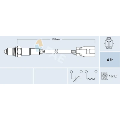 Immagine di FAE 77790 Sonda lambda MITSUBISHI: Lancer 8 Limousine, ASX SUV