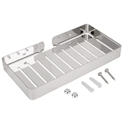 Immagine di Portasapone Immagazzinaggio del ripiano bagno, scaffale supporto dello scolo acciaio inossidabile a parete, canestro combinato dell&#039;organizzatore per sapone sciampo (Silver)
