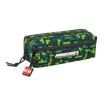 Immagine di safta MINECRAFT TNT astuccio triplo piccolo, per bambini, ideale bambini in età scolastica, comodo e versatile, qualità resistenza, 22 x 6 8,5 cm, multicolore, M, Casual
