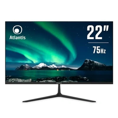 Immagine di ATLANTIS Monitor 22 pollici, schermo 22&quot; VA 75Hz, Full HD 1920x1080, VGA HDMI, FreeSync, inclinabile, risposta 5ms, Contrasto 3000:1, Angolo 178/178, Cavo HDMI 1,5m