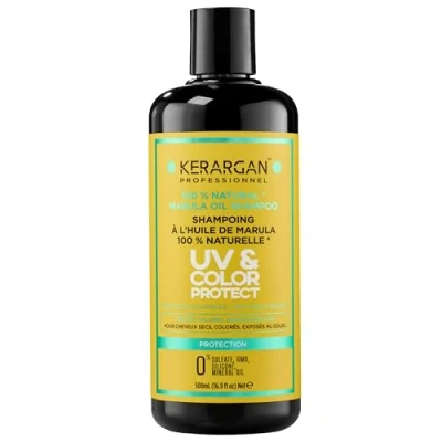 Immagine di Kerargan Shampoo Protettivo UV &amp; Colore all&#039;Olio di Marula per Capelli Secchi e Colorati Pulisce, Protegge, Nutre Senza Solfati, OGM, Silicone, Olio Minerale 500ml