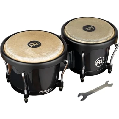 Immagine di Meinl Percussion Bongos Journey Series 2 Tamburi a Mano da 6.5 e 7.5 Pollici Chiave Accordatura Inclusa Plastica ABS, Black (HB50BK)