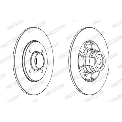 Immagine di FERODO PREMIER DDF1517 1 Disco freno 238 8 4 pieno senza anello sensore ABS RENAULT: CLIO 2, MEGANE Coach, Cabriolet