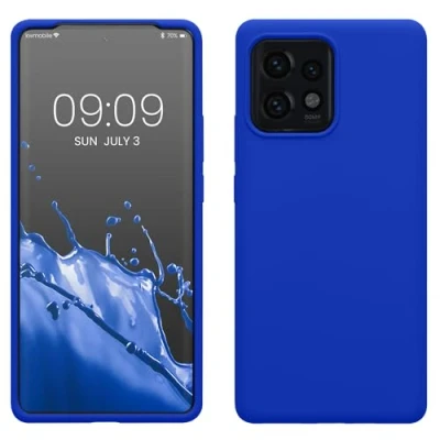 Immagine di kwmobile Cover per Motorola Edge 40 Pro/Edge+ (2023) Custodia Back Case Smartphone in Silicone TPU Protezione Gommata blu baltico