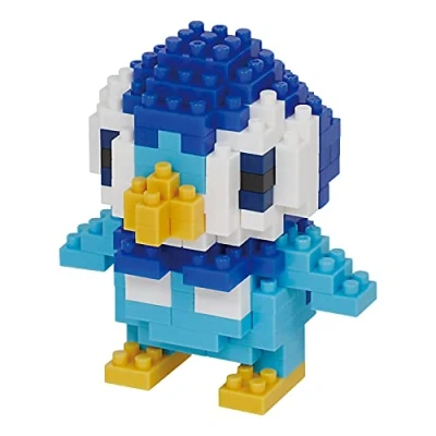 Immagine di Bandai Nanoblock Piplup Pokémon Mini statuina in mattoncini Gioco di costruzione Kit per la figura stile pixel NBPM079