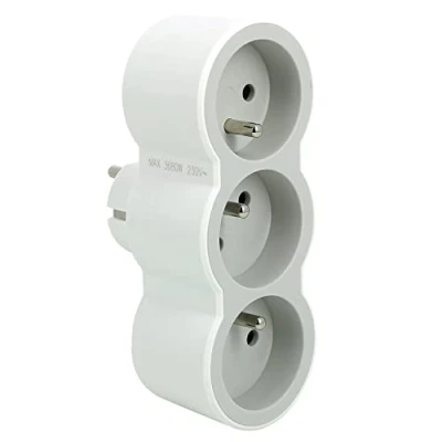 Immagine di Legrand Spina multipresa con 3 prese frontali terra bianco e grigio chiaro