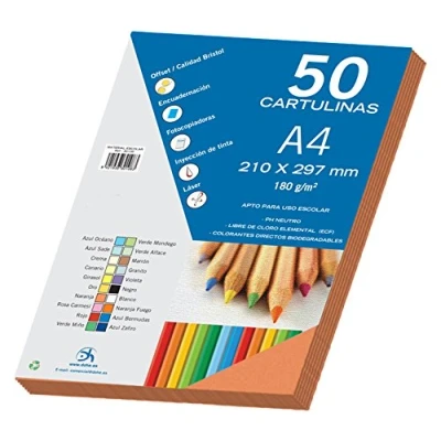 Immagine di Dohe Set Di 50 Cartoncini, Formato A4 arancione