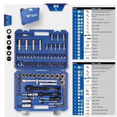 Immagine di KS TOOLS BT023094 Set bussole 94 1/4, 1/2
