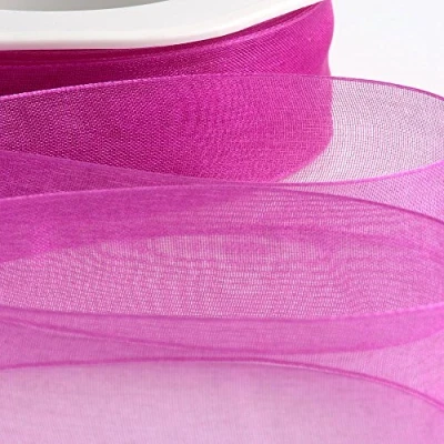 Immagine di Italian Options Nastro in organza chiffon, 7 mm x 50 m, colore: Magenta
