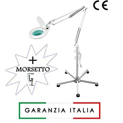 Immagine di Marcucci Lente Smart 5 DIOTTRIE Lampada d&#039;Ingrandimento con STATIVO E Morsetto, Luce Fredda Bianca per Estetista, ESTETICA, Laboratorio LAVORI di PRECISIONE INGRANDIMENTO