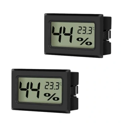 Immagine di EEEKit Confezione da 2 Igrometri Termometri Digitali LCD, Mini Misuratore di Temperatura e Umidità per Serra Auto, Nero