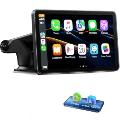Immagine di Volam 7 pollici Display A pple Carplay Android Auto Wireless con Touch Screen, Mirror Link, Navigazione, Assistente Vocale Siri, G00gle, FM, AUX, Bluetooth 5.0