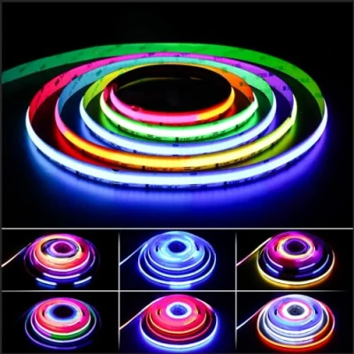 Immagine di PAUTIX RGB Smart IC COB LED Striscia 10m,RGB indirizzabile pixel che cambiano colore 24V, Luce flessibile multicolore per progetti di illuminazione(Controller e adattatore venduti separatamente)