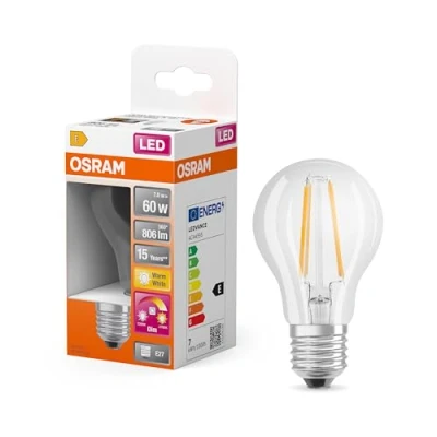 Immagine di OSRAM LED Retrofit CLASSIC a GLOWdim Pacco da 10 x Lampadina LED, Attacco: E14, Bianca Calda, 2700 K, 6.50 W, Equivalenti 60 B DIM, Chiaro, Taglia Unica