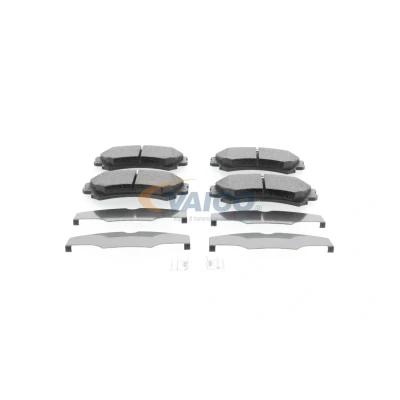 Immagine di VAICO V30 2144 Kit pastiglie freno Q+ qualità di primo fornitore Assale anteriore con segnalatore acustico usura MITSUBISHI: COLT 6, Space Star