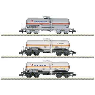 Immagine di N Kit 3 pz. Vagone cisterna TRASSFESA di RENFE MiniTrix 18267