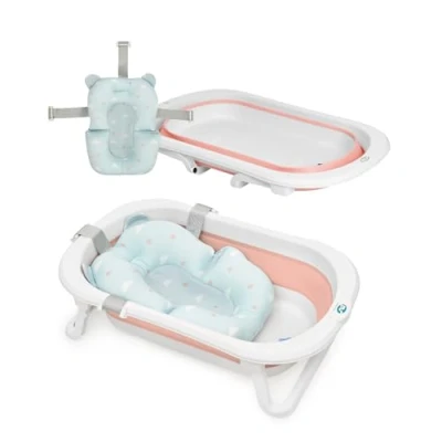 Immagine di MS Flex + cuscino riduttore vasca pieghevole per bambini con gambe e adattabile, facile da riporre portatile casa o viaggio