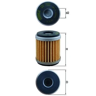 Immagine di MAHLE ORIGINAL OX 799 filtro olio Cartuccia