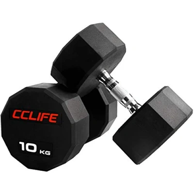 Immagine di CCLIFE REDFORCE Set 1/2 PZ Manubri pesi 10 30KG dodecagonali gommati