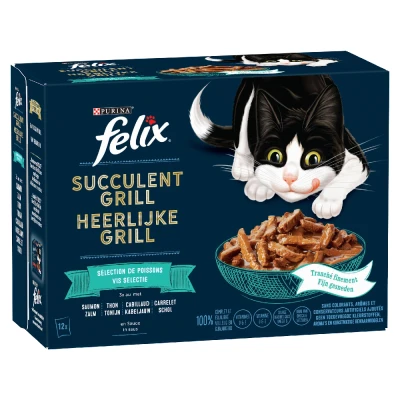 Immagine di Felix Sfilaccetti Rustici in Buste 12 x 80 g Ocean Selection (Salmone, Tonno, Merluzzo, Platessa)