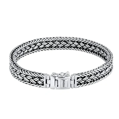 Immagine di KUZZOI Buddha Bracciale da uomo in argento Sterling 925 massiccio, catena realizzata a mano, con incisione, larghezza 10 mm, peso 38 g, articolo 0210480118 e Argento, cod. 0210480118_17