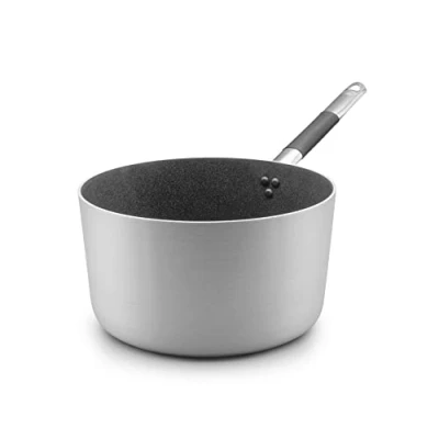 Immagine di Pentole Agnelli ALSC105GC16 Linea Shark Skin, Casseruola Alta, Antiaderente, con 1 Manico in Acciaio Inossidabile, 16 cm