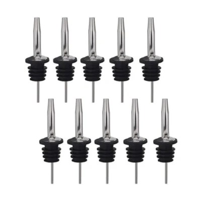 Immagine di Chabrias Ltd Versatore per liquori in acciaio inox, a flusso rapido, bottiglie di vino, liquori, alcolici, beccuccio affusolato, olio d&#039;oliva, caffè, sciroppo, aceto (argento,