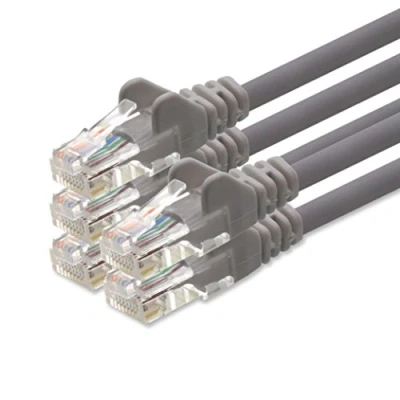 Immagine di 1aTTack Cavo di rete UTP con connettori RJ45 Cat. 5, 5 pezzi, grigio 1 metro