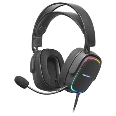 Immagine di Mars Gaming MHAX Cuffie Multipiattaforma RGB+Mic Rimovibile, 53mm HIFI, Nero