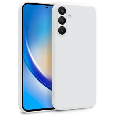 Immagine di MyGadget Cover per Samsung Galaxy A35 5G Custodia in Silicone Morbido a Doppio Strato Case con Protezione Fotocamera &amp; Fodera Interna Antigraffio Bianco