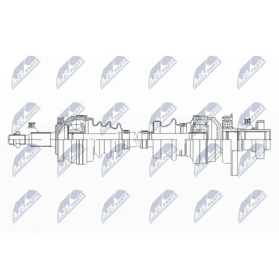 Immagine di NTY NPW VW 101 Albero motore / Semiasse Assale anteriore Dx 859 VOLKSWAGEN: Transporter 5, Multivan 5 (7HM, Bus