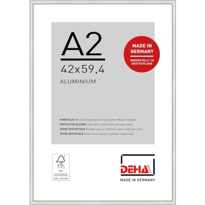 Immagine di DEHA Design cornice in alluminio Boston, 42x59,4 cm (A2), Argento