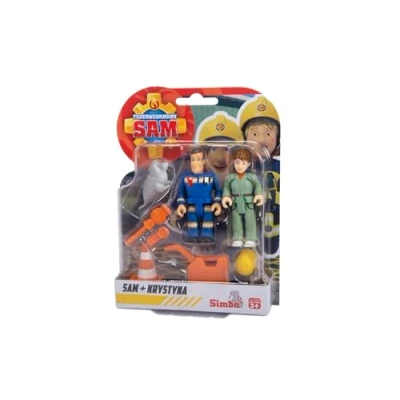 Immagine di Simba Sam Statuette da pompiere in confezione doppia, 4 pezzi, con uniformi nuove, ciascuna 2 personaggi, 1 animale e accessori, mobili, 7,5 cm, dai 3 anni su