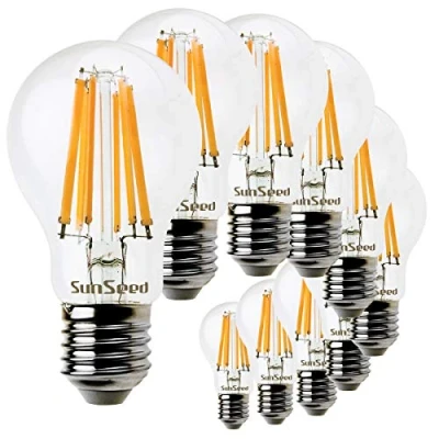 Immagine di SUNSEED 10x Lampadina E27 Filamento LED 12W Goccia A60 1500 Lm Luce Calda 2700K