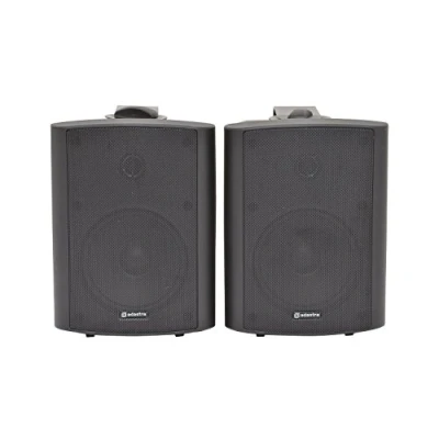 Immagine di QTX BC5A Coppia casse attive diffusori altoparlanti da muro (30 Watt RMS, sistema a 2 vie, RCA) nere