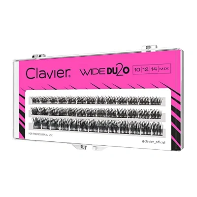 Immagine di Clavier ciglia artificiali in ciuffi WIDE Du2o, un ciuffo, diverse lunghezze da 8 a 14 mm, ultra volume, per look perfetto (10/12/14)