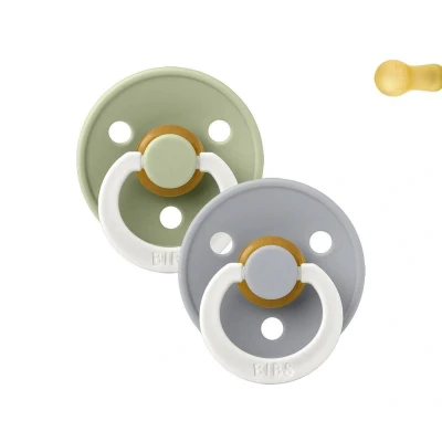 Immagine di 2 Succhietti BIBS Colour Round Notturni Sage/Cloud