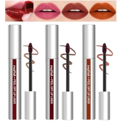 Immagine di Sitovely Set di matite per labbra Peel Off Lip Liner, 3 Marrone Opaco, Macchia a Lunga Durata, Liner Tint Stain (C, M)