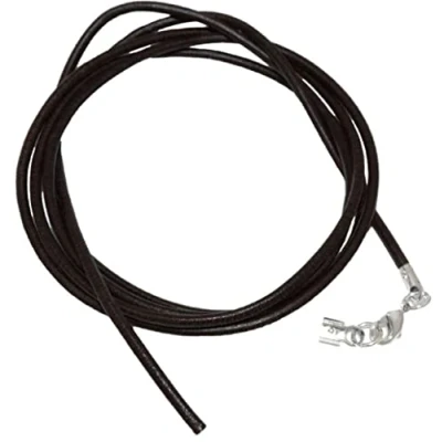 Immagine di unbespielt Collana a Catena Corda Nero per Gli Uomini delle Donne o Bambino moschettone di Chiusura Color Argento colorato Lunghezza 1m accorciata. Larghezza 2 mm.
