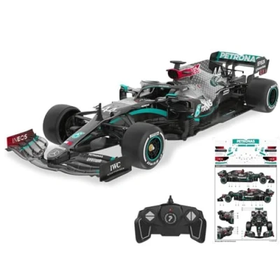 Immagine di CMJ RC Cars Auto telecomandata Mercedes F1 AMG W11 EQ (scala 1:18) 2.4GHz, modello giocattolo con licenza ufficiale, piloti Lewis Hamilton + George Russell Drive To Surive