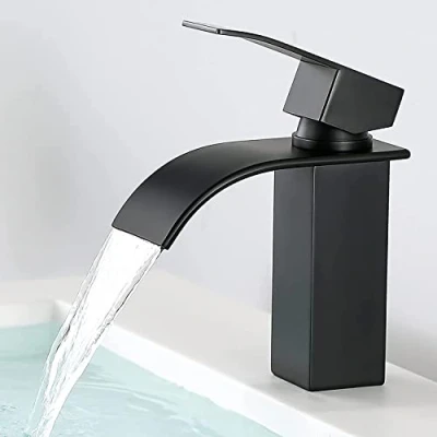 Immagine di CECIPA Rubinetto Bagno Cascata, del con Acqua Calda e Fredda Miscelatore Lavabo Monocomando, Nero
