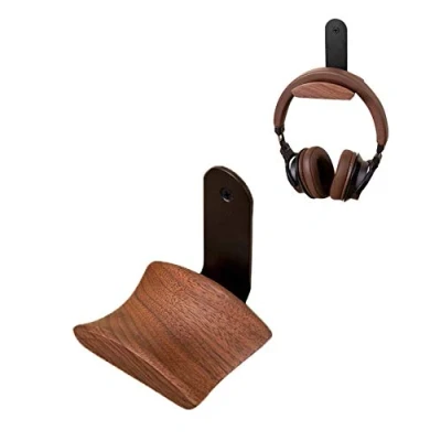 Immagine di Supporto per Gancio Cuffie, Cuffie in Legno di Noce da Gioco Audio, Studio e PC (NOCE Z)