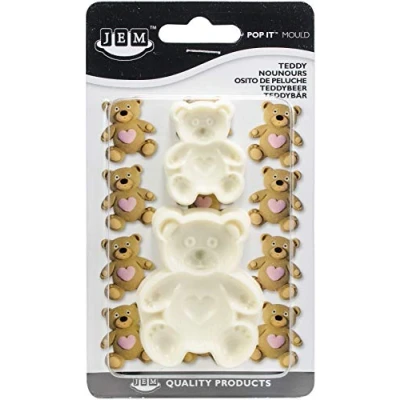 Immagine di JEM 1102EP004 Stampi a Forma di Orsetto per Cake Design, Bianco, 5x2x6 cm, 2 unità